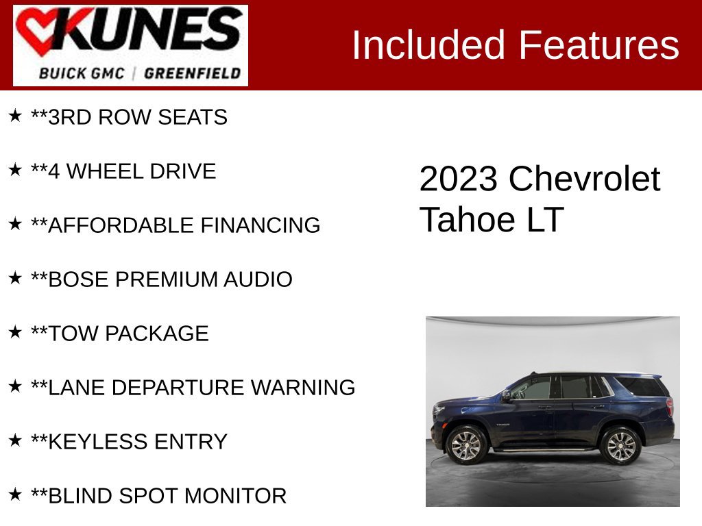 Used 2023 Chevrolet Tahoe LT w/ Luxury Package AWD/4WD image 3