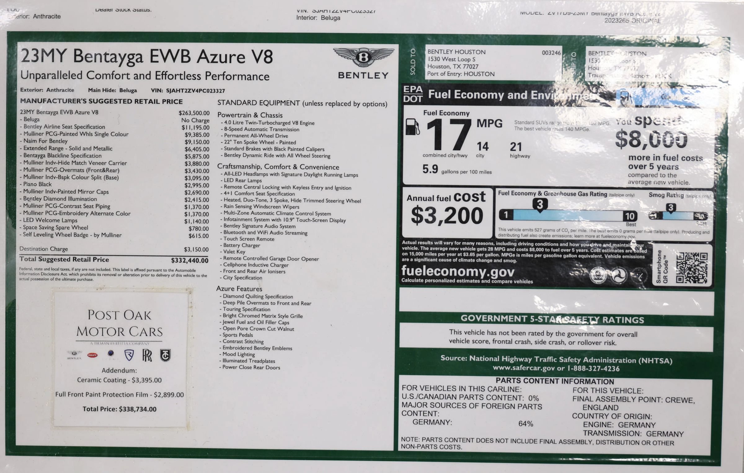 Used 2023 Bentley Bentayga Extended Wheelbase AWD/4WD image 7