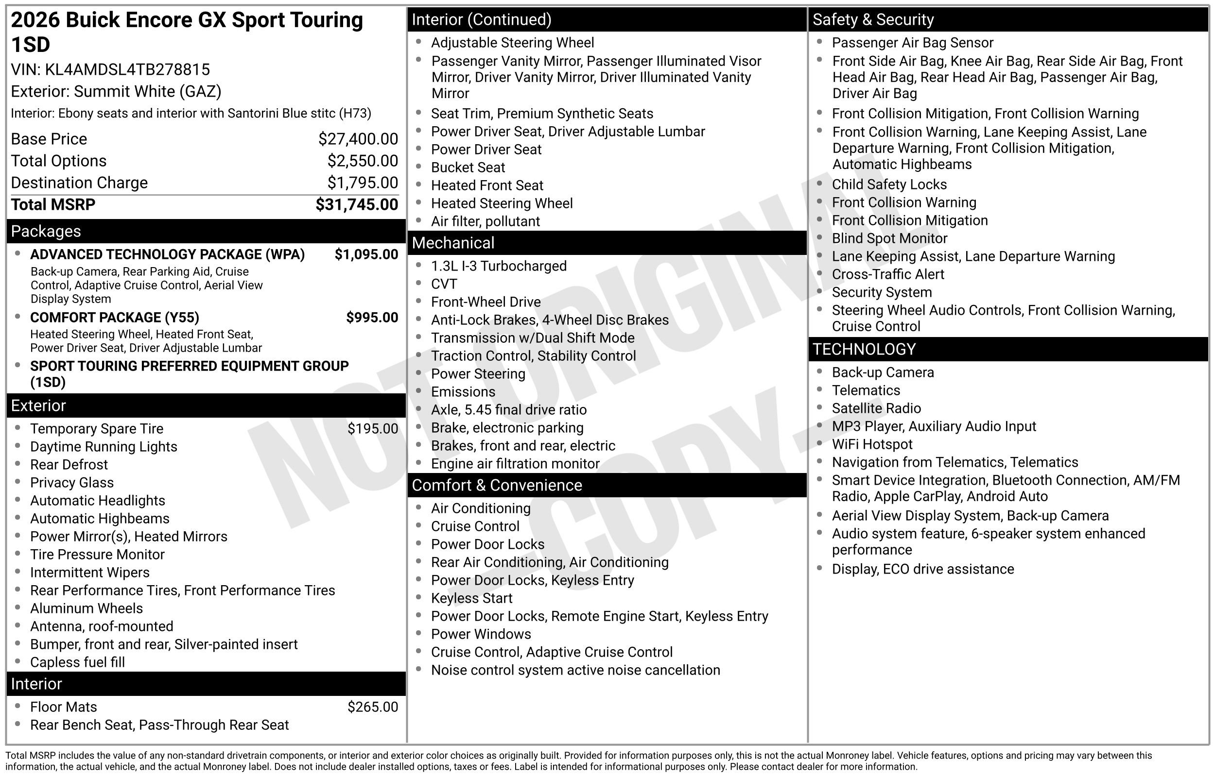 New 2026 Buick Encore GX Sport Touring w/ Advanced Technology Package FWD image 38