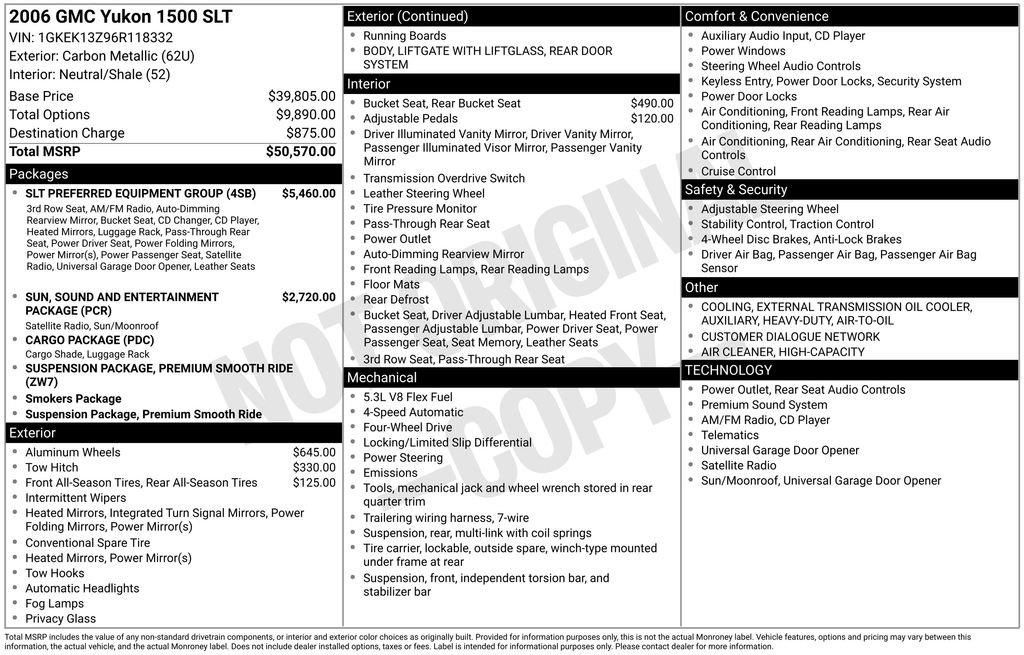 Used 2006 GMC Yukon SLT w/ SLT Preferred Equipment Group AWD/4WD image 29