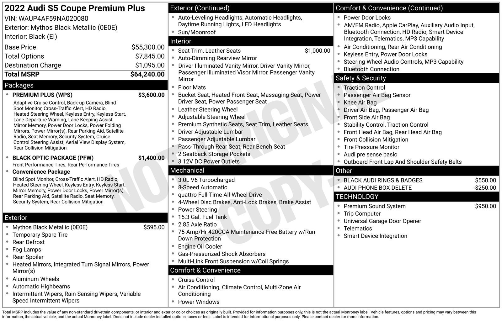 Certified 2022 Audi S5 Premium Plus w/ Premium Plus image 42