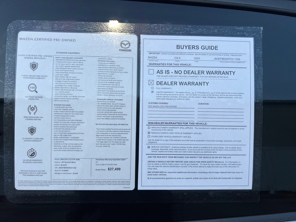 Certified 2023 MAZDA CX-5 AWD 2.5 S w/ Premium Plus Pkg image 33