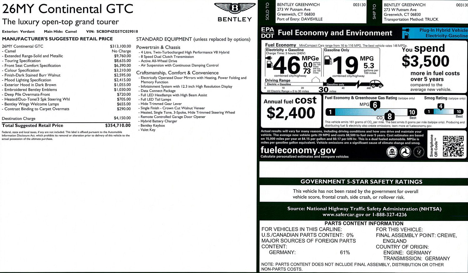 New 2026 Bentley Continental GTC AWD/4WD image 32