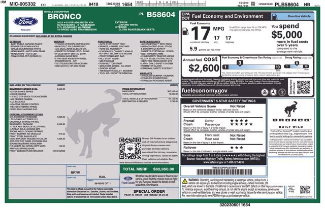 Certified 2023 Ford Bronco Outer Banks w/ Sasquatch Package image 6