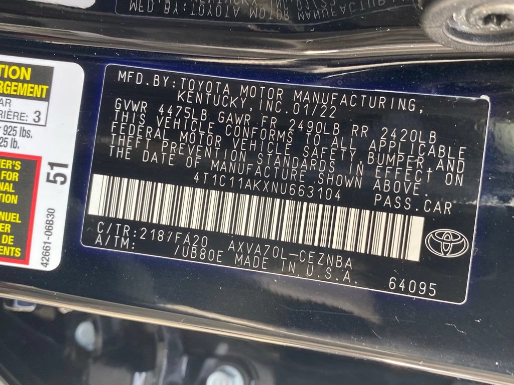 Used 2022 Toyota Camry LE FWD image 19
