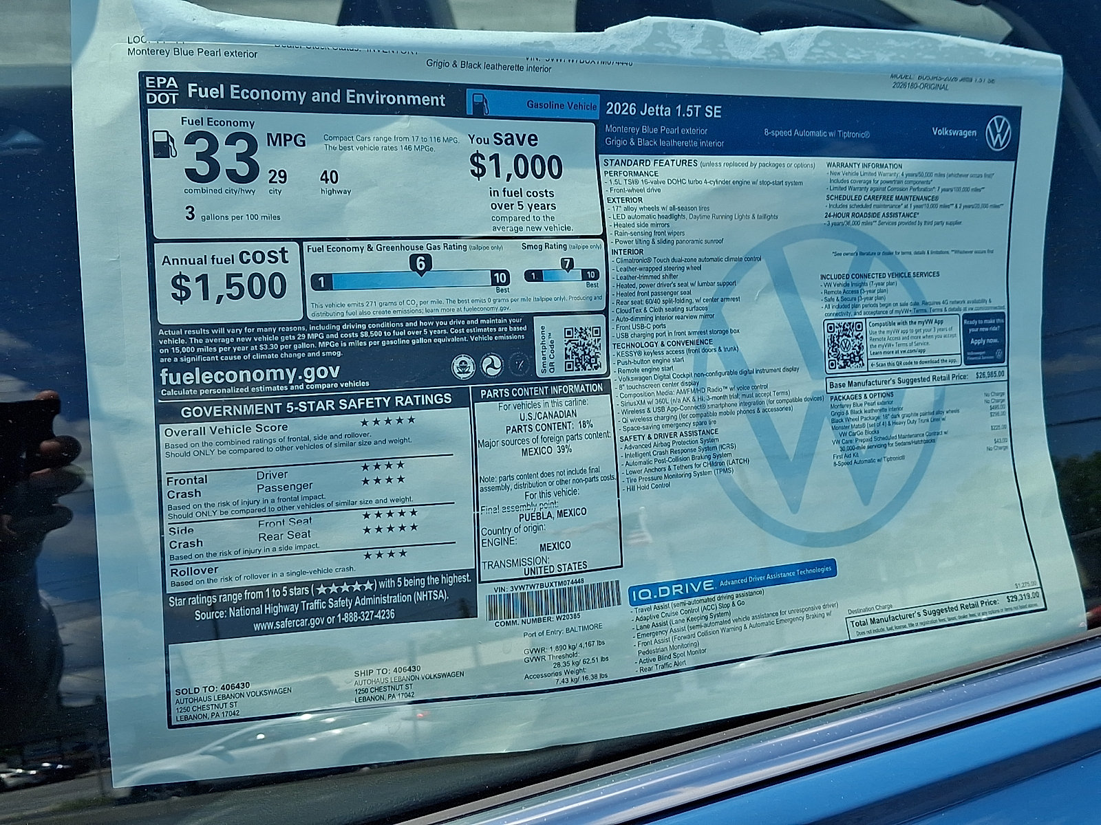 New 2026 Volkswagen Jetta SE FWD image 12