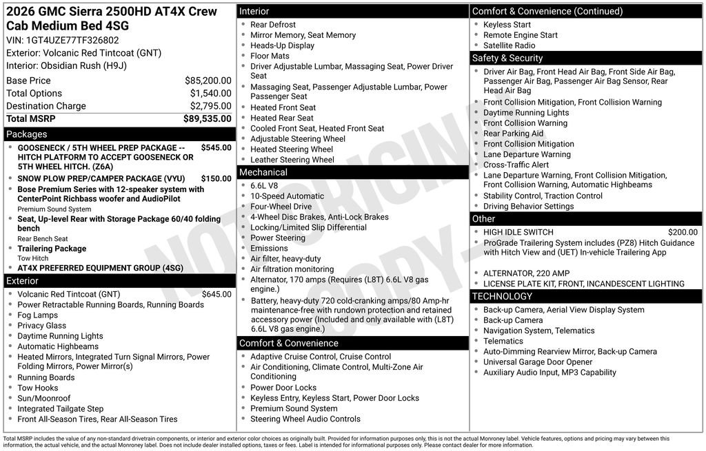 New 2026 GMC Sierra 2500 AT4X AWD/4WD image 5
