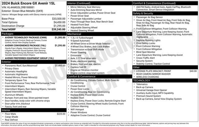 Used 2024 Buick Encore GX Avenir w/ Avenir Technology Package AWD/4WD image 28