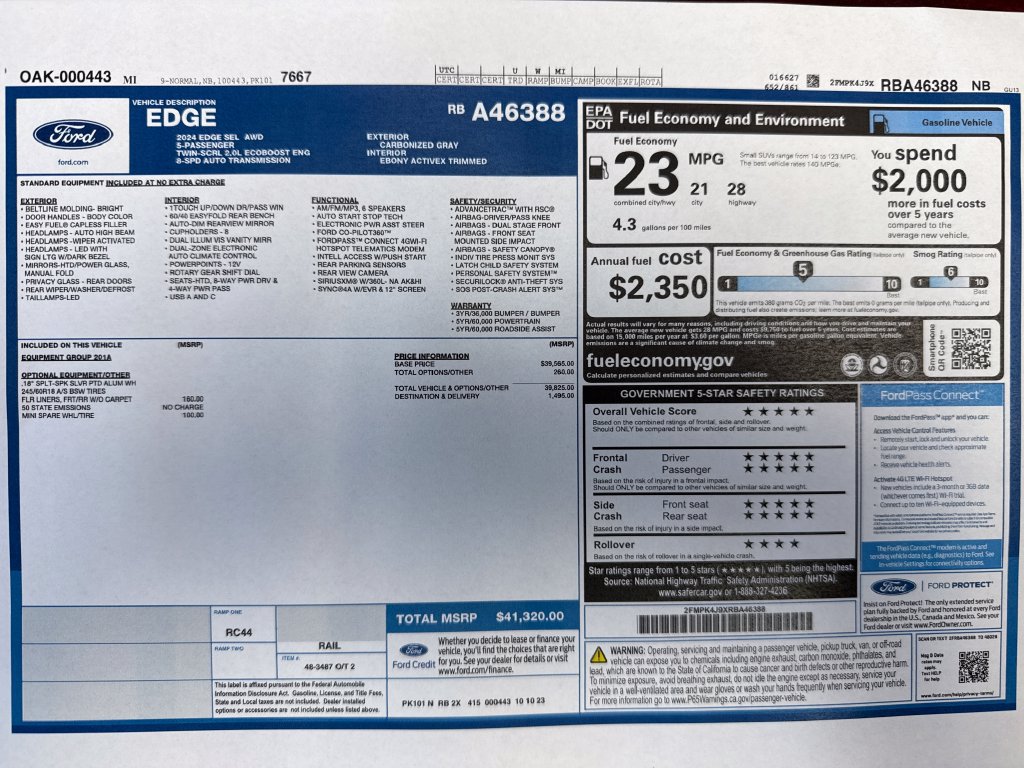 Used 2024 Ford Edge SEL AWD/4WD image 25