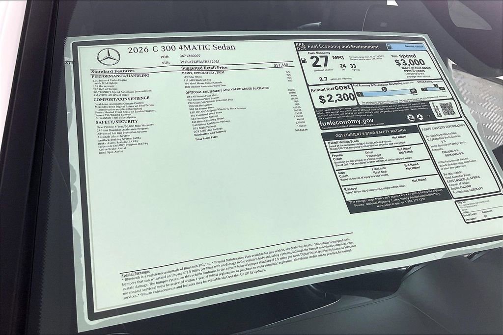 New 2026 Mercedes-Benz C 300 4MATIC Sedan image 13