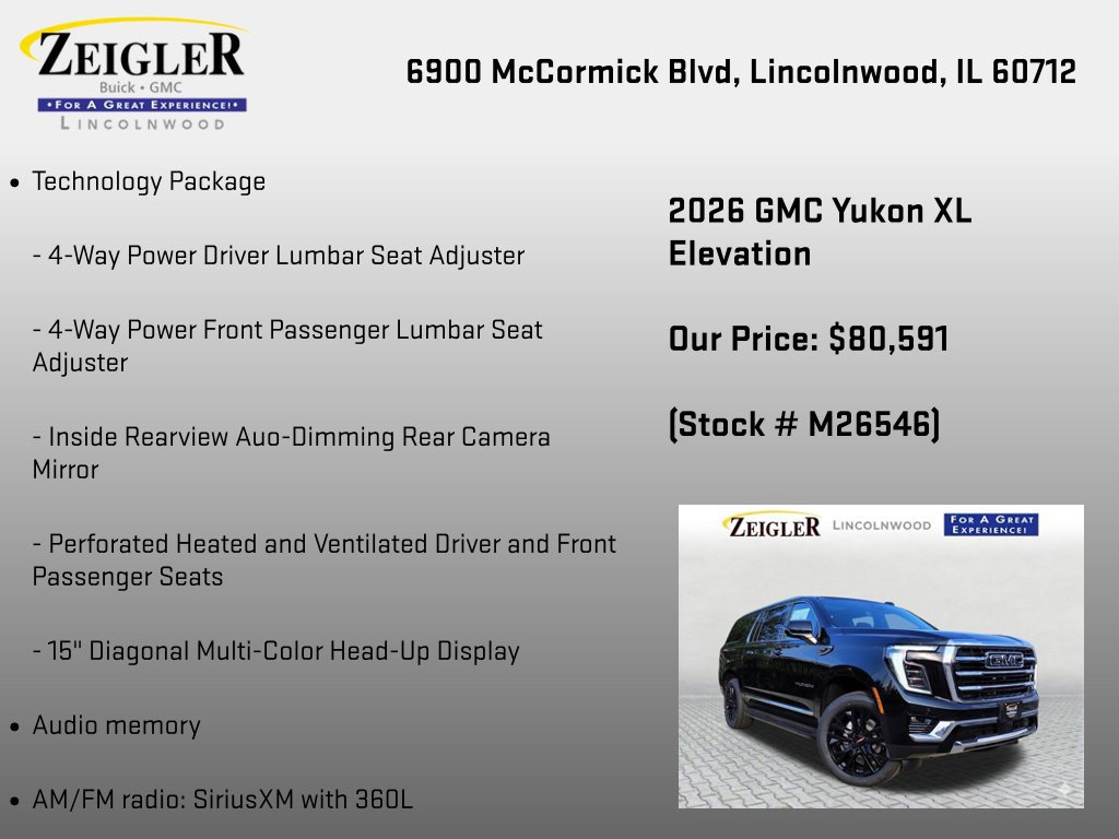 New 2026 GMC Yukon XL Elevation w/ LPO, Elevation Black Package AWD/4WD image 6