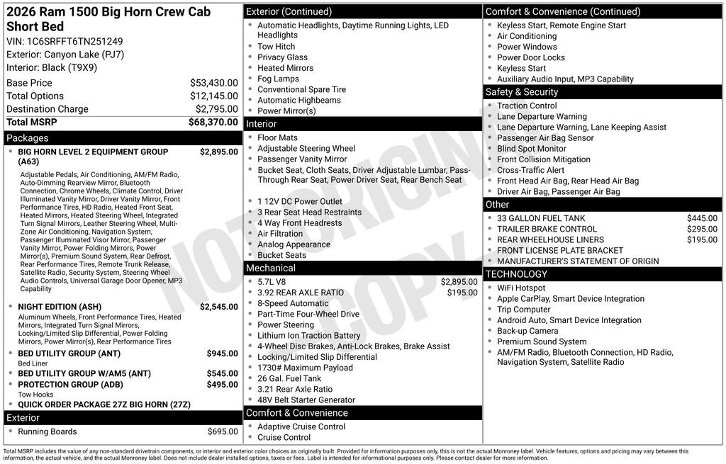 Used 2026 RAM 1500 Big Horn AWD/4WD image 10
