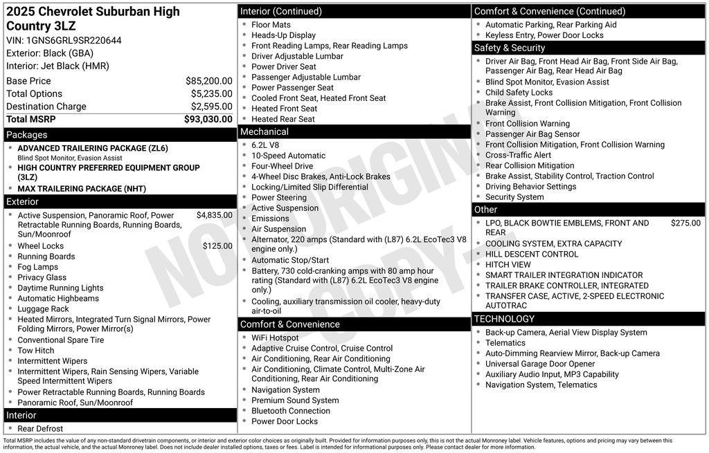 Used 2025 Chevrolet Suburban High Country AWD/4WD image 5