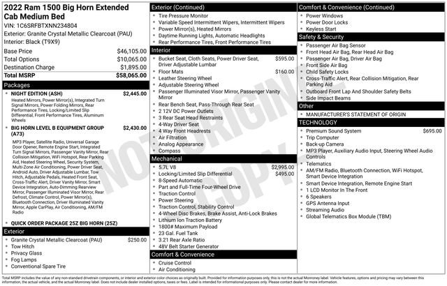 Used 2022 RAM 1500 Big Horn w/ Night Edition AWD/4WD image 4