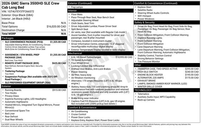 Used 2026 GMC Sierra 3500 SLE w/ SLE Convenience Package