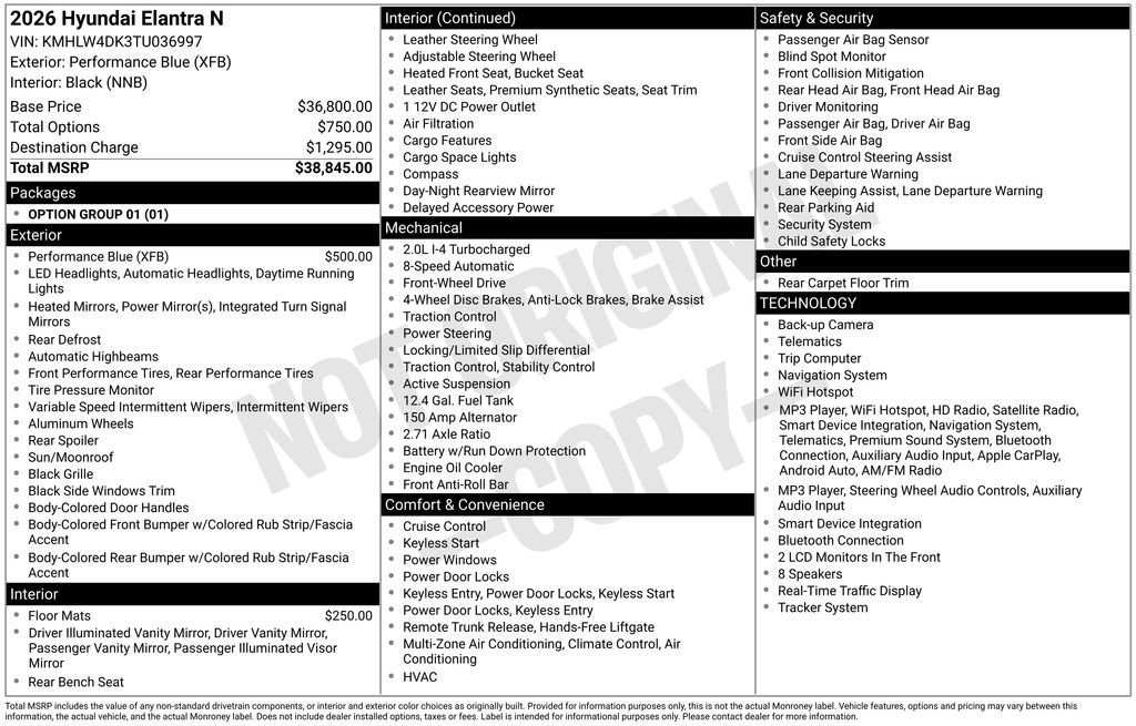 Certified 2026 Hyundai Elantra N FWD image 32