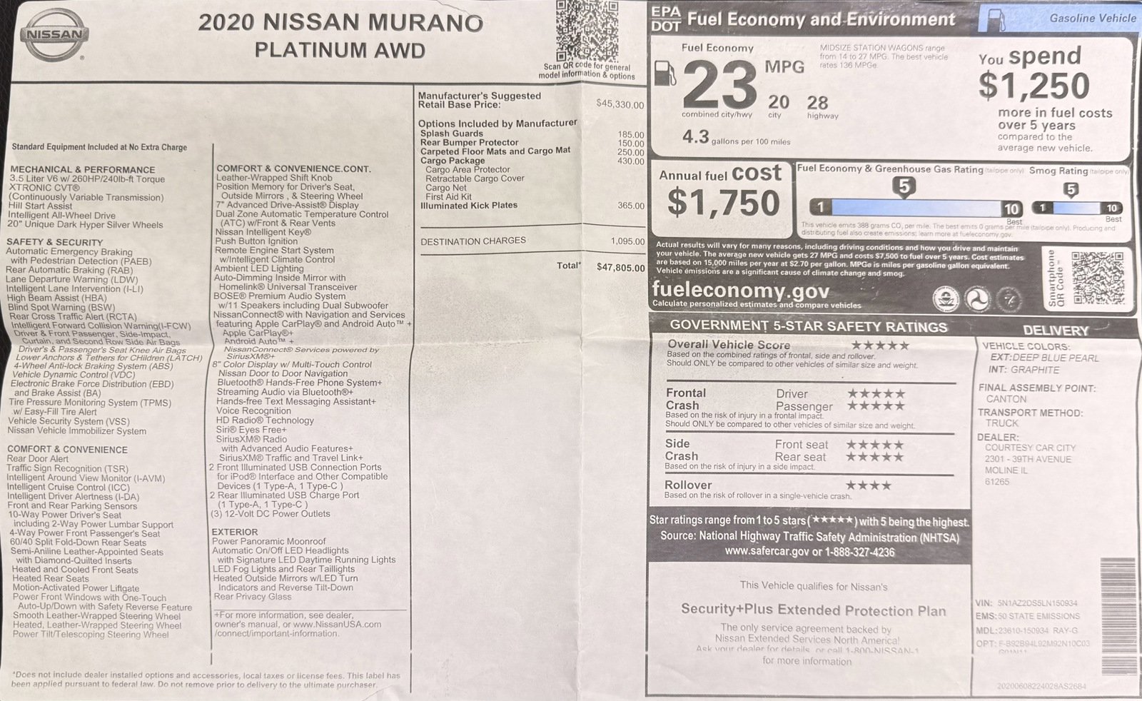 Used 2020 Nissan Murano Platinum w/ Cargo Package image 47