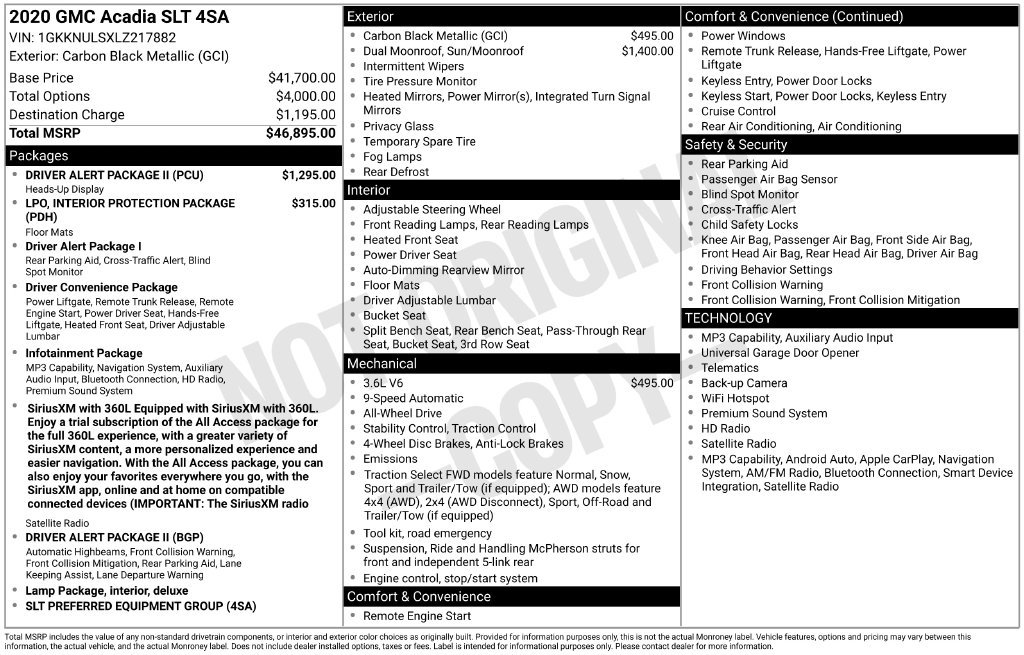 Used 2020 GMC Acadia SLT w/ Driver Alert Package II AWD/4WD image 4
