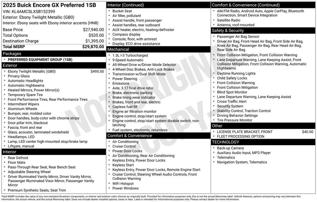 Certified 2025 Buick Encore GX Preferred image 10