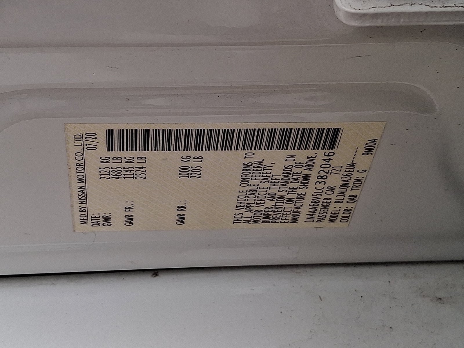 Certified 2020 Nissan Maxima 3.5 S w/ Floor Mat Group FWD image 27