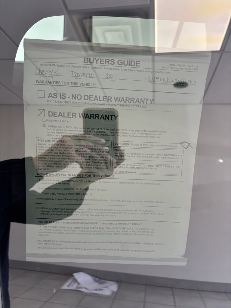 Certified 2021 Chevrolet Traverse High Country image 32