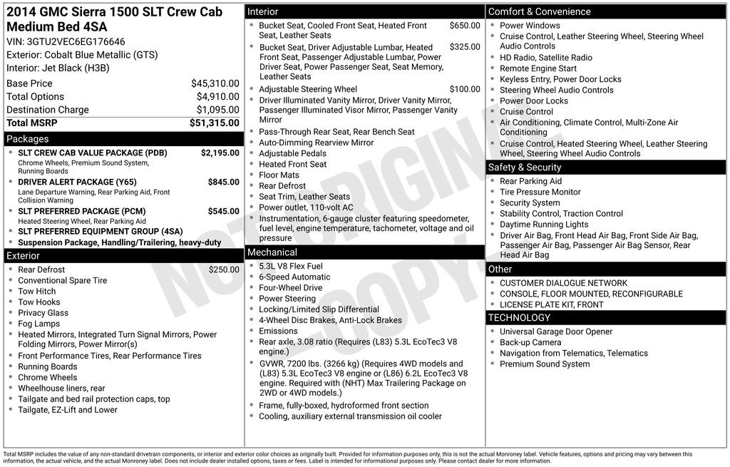 Used 2014 GMC Sierra 1500 SLT w/ SLT Crew Cab Value Package image 2