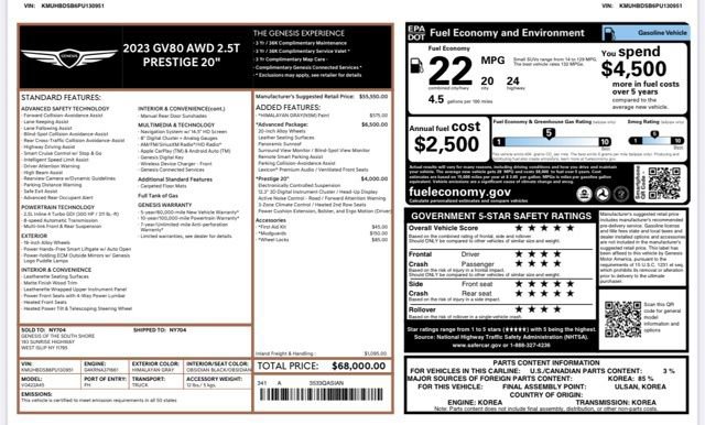 Used 2023 Genesis GV80 2.5T w/ Prestige 20" Package image 27