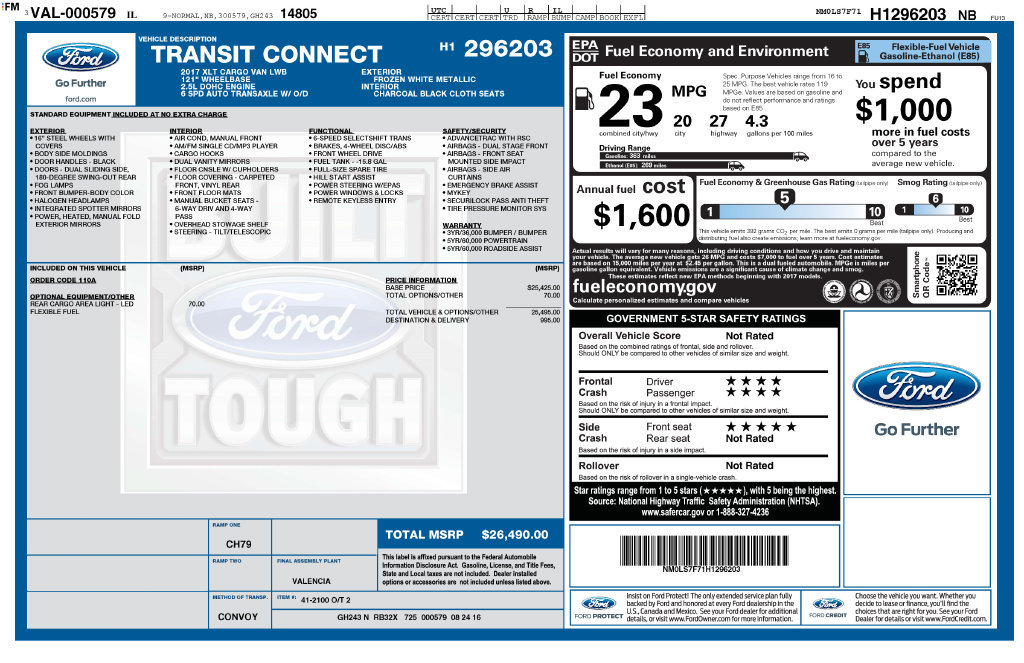 Certified 2017 Ford Transit Connect XLT FWD image 35