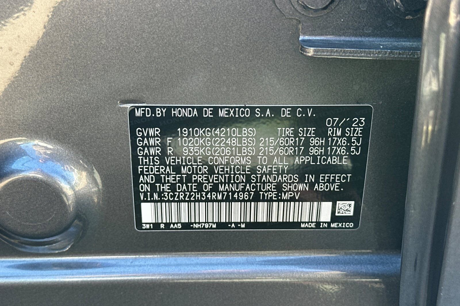 Certified 2024 Honda HR-V LX image 34