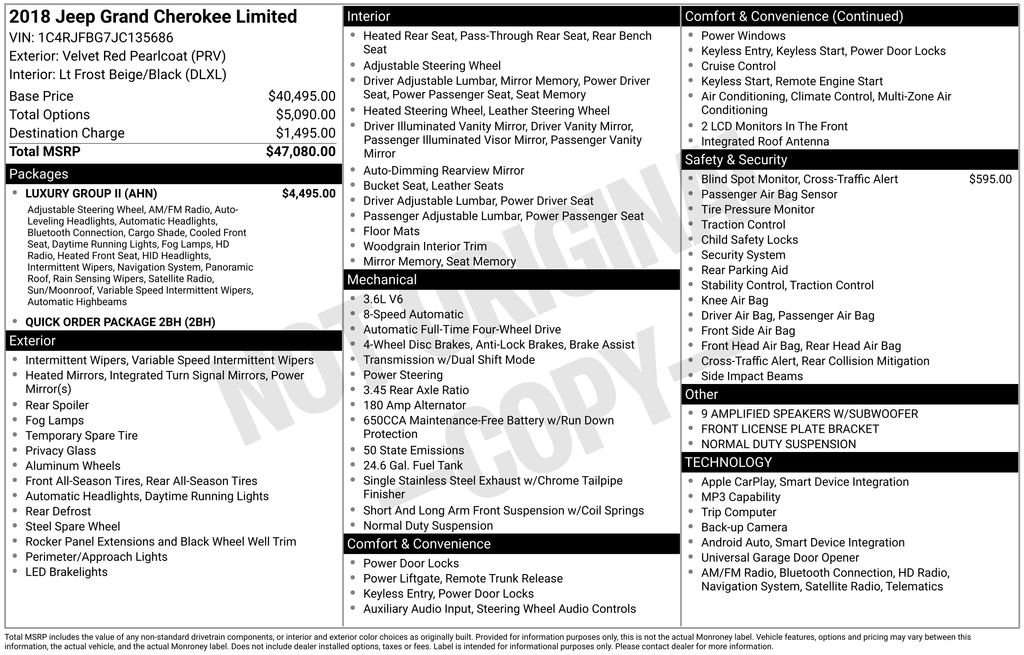 Used 2018 Jeep Grand Cherokee Limited w/ Luxury Group II image 6