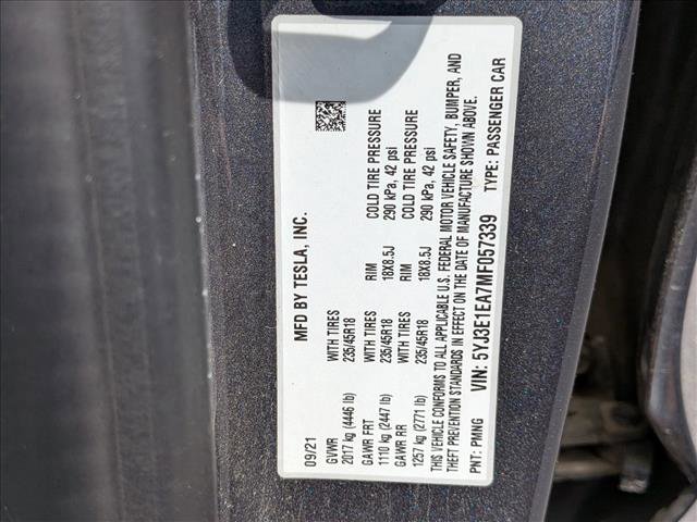 Used 2021 Tesla Model 3 Standard Range Plus image 20