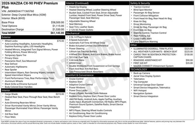 New 2026 MAZDA CX-90 Plug-In Hybrid w/ Premium Plus image 27