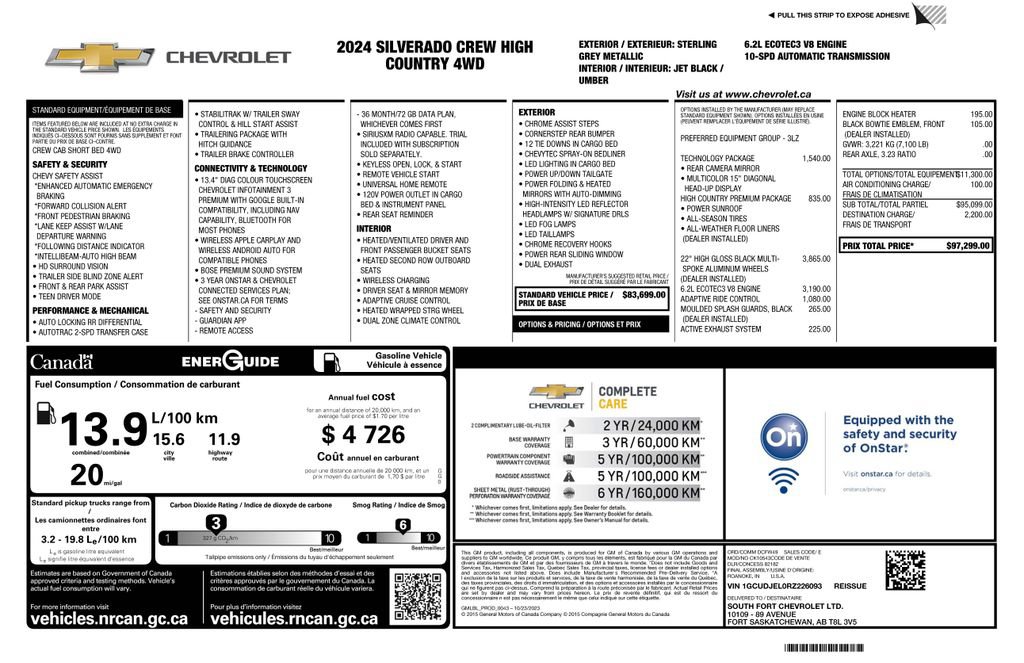 Used 2024 Chevrolet Silverado 1500 High Country w/ High Country Premium Package AWD/4WD image 2