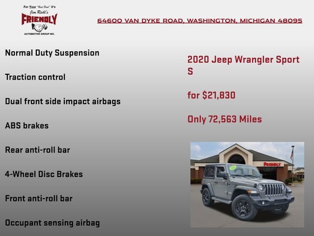 Used 2020 Jeep Wrangler Sport AWD/4WD image 20
