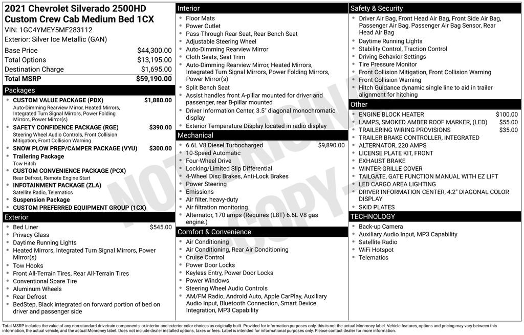 Used 2021 Chevrolet Silverado 2500 Custom w/ Custom Value Package image 4