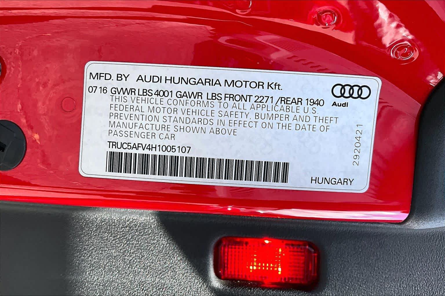 Used 2017 Audi TT 2.0T w/ Technology Package AWD/4WD image 34
