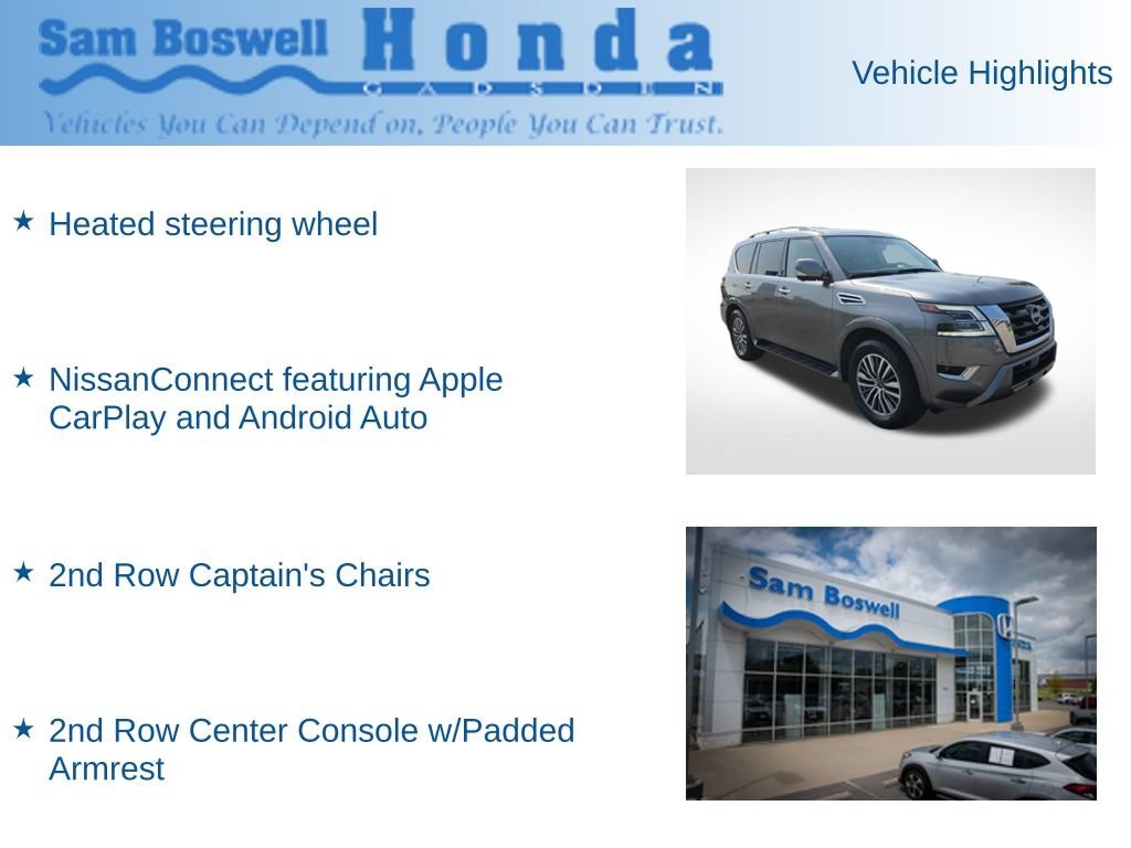 Used 2023 Nissan Armada SL w/ Captain's Chairs Package RWD image 7