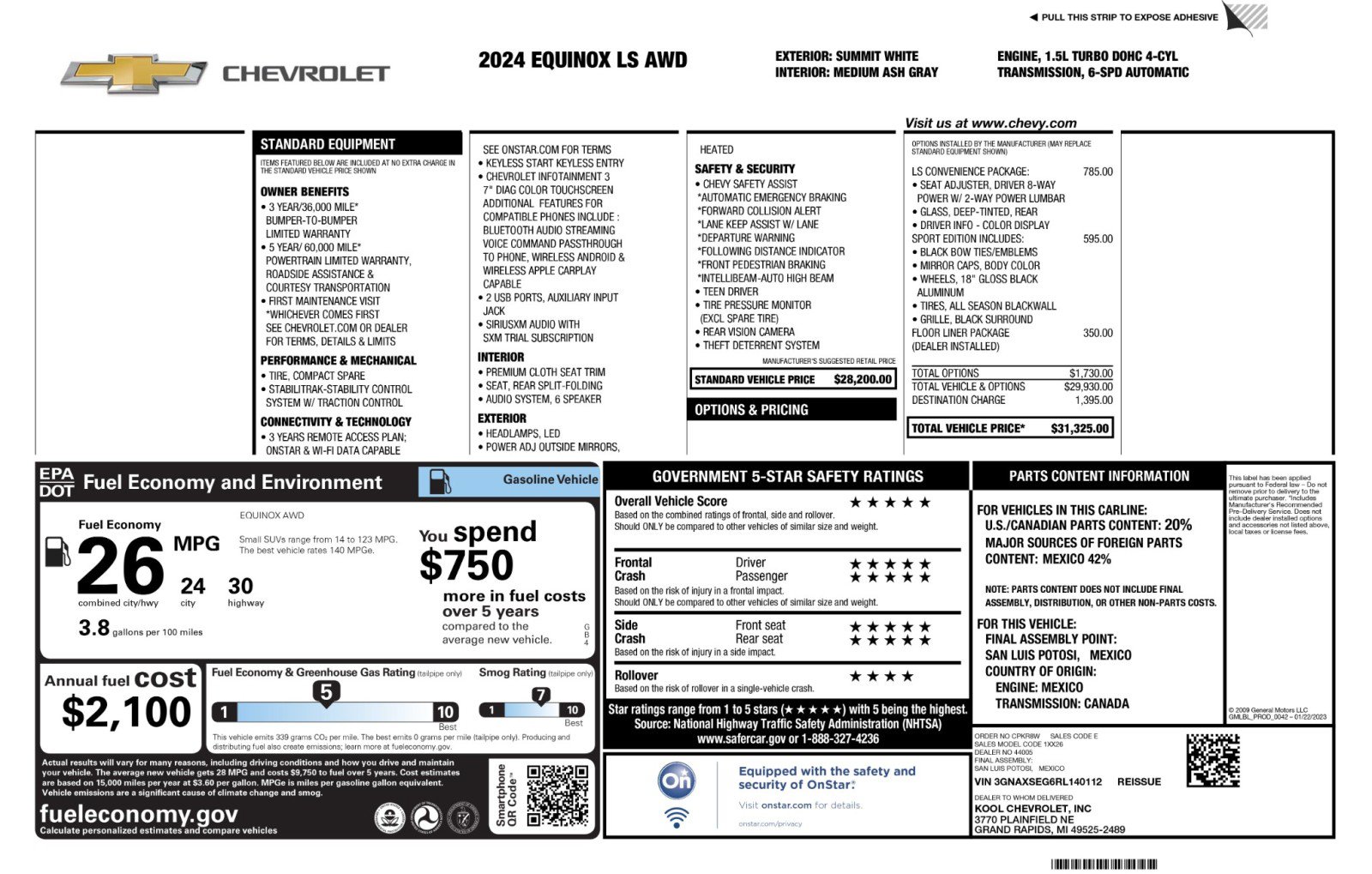 Used 2024 Chevrolet Equinox LS w/ LS Convenience Package AWD/4WD image 50