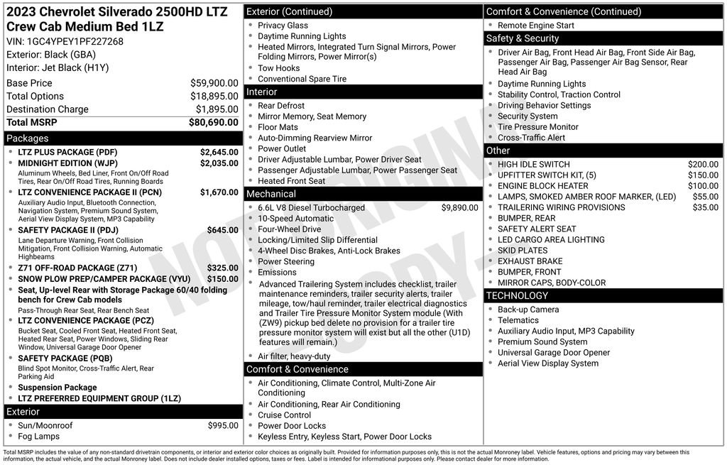 Used 2023 Chevrolet Silverado 2500 LTZ w/ LTZ Plus Package AWD/4WD image 12