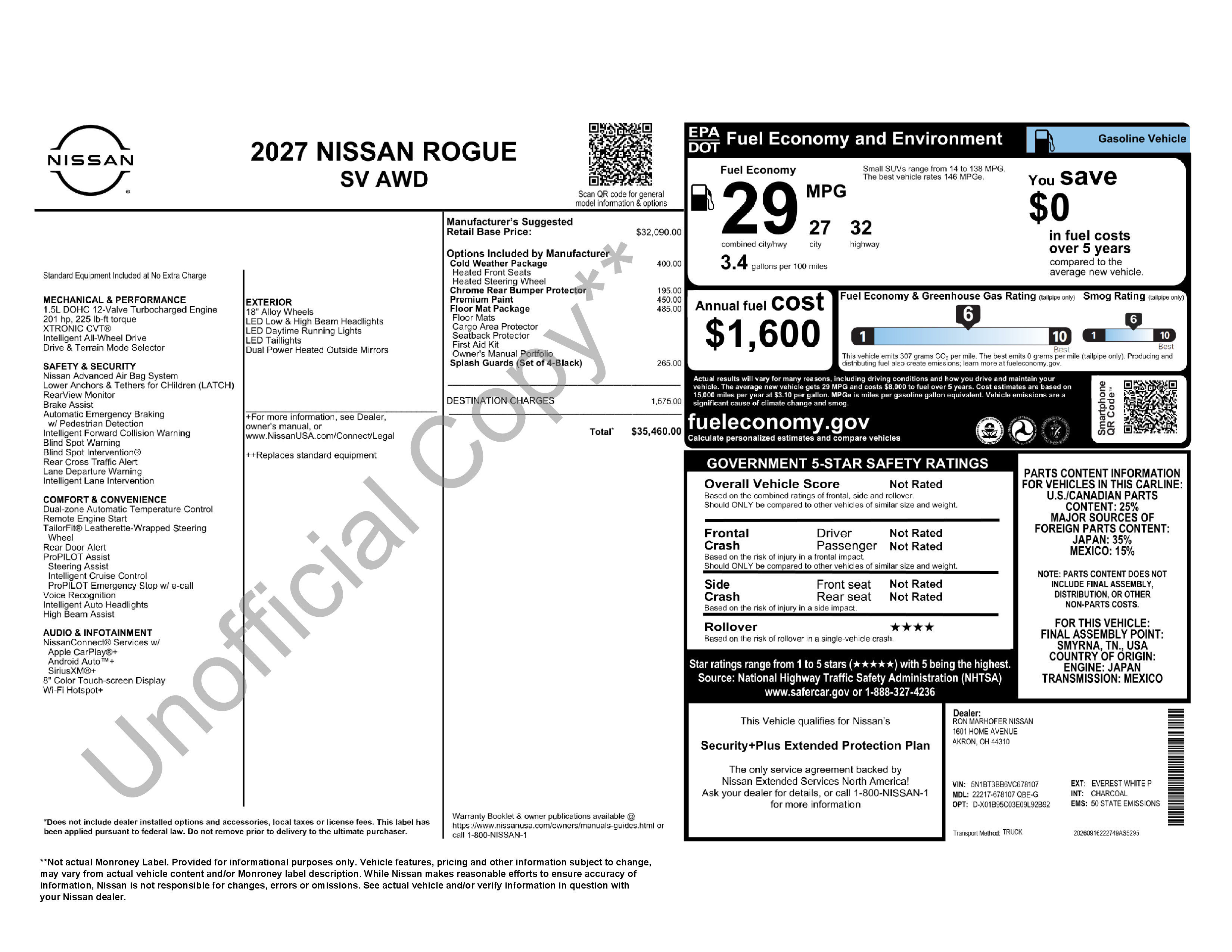 New 2027 Nissan Rogue SV w/ Cold Weather Package AWD/4WD image 3