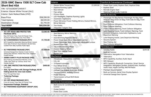 New 2026 GMC Sierra 1500 SLT AWD/4WD image 26