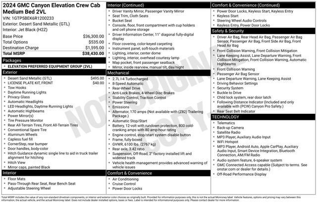 Certified 2024 GMC Canyon Elevation RWD image 32