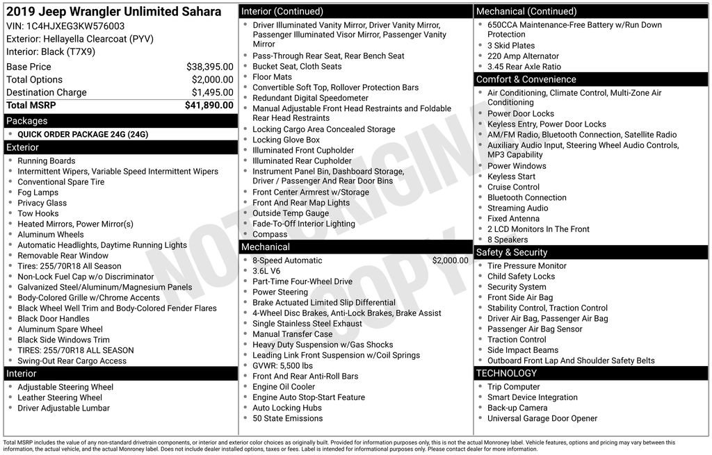 Used 2019 Jeep Wrangler Unlimited Sahara image 15