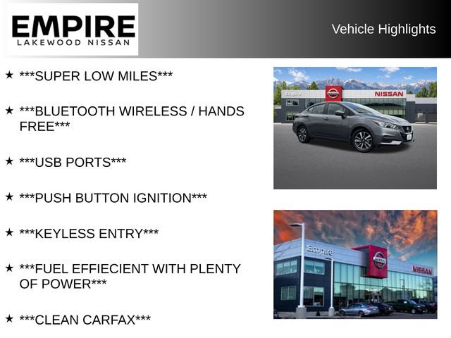 Used 2022 Nissan Versa SV w/ Trunk Package FWD image 2