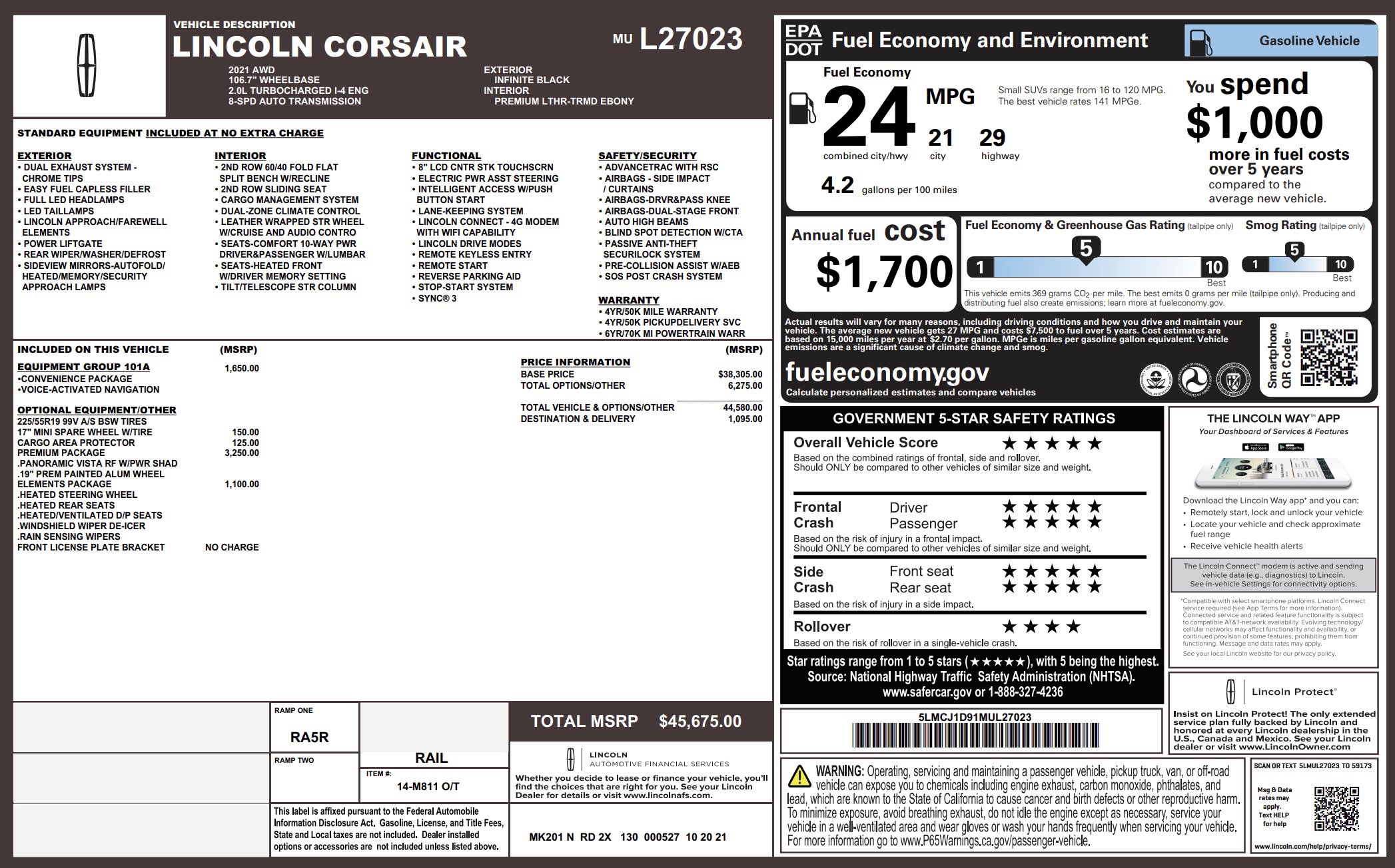 Used 2021 Lincoln Corsair AWD w/ Premium Package image 3