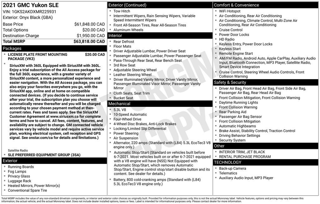 Used 2021 GMC Yukon SLE image 4