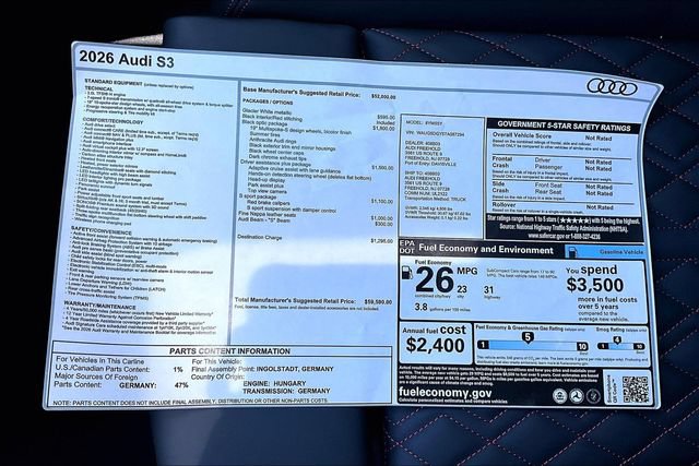 New 2026 Audi S3 Premium AWD/4WD image 14