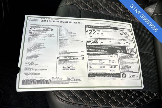 New 2025 Jeep Grand Cherokee Summit AWD/4WD image 5