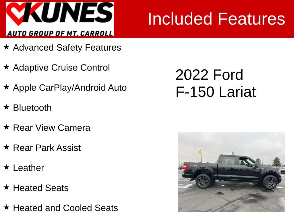 Used 2022 Ford F150 Lariat w/ Equipment Group 502A High image 3