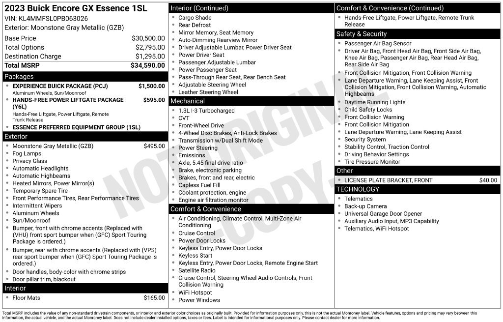 Certified 2023 Buick Encore GX Essence w/ Experience Buick Package FWD image 4